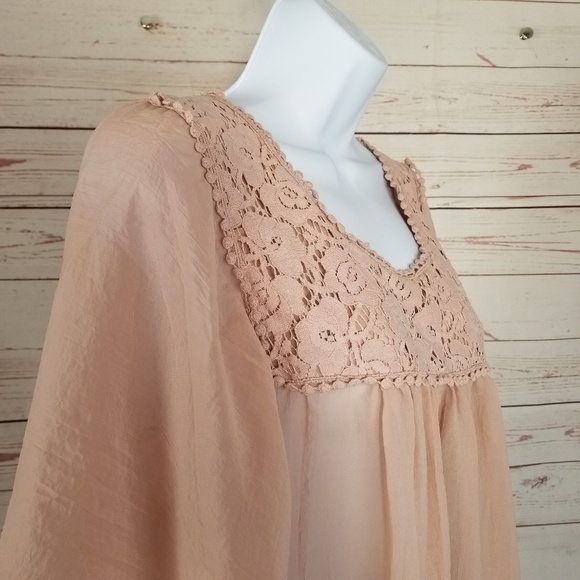 Xhilaration Women's L Batwing Semi Sheer Tunic Top - Picture 4 of 8